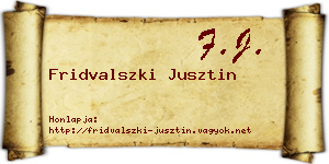 Fridvalszki Jusztin névjegykártya